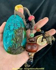 Rare Old Chinese Turquoise Carved Beauty Belle Woman Statue Handle Piece