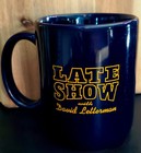 Late Show With David Letterman Collectible Coffee Mug Cup Navy Blue yellow