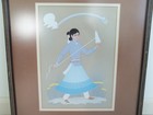 Harrison Begay Original Painting 1917-2012 Navajo Girl Spinner  19-383