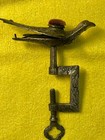 Antique Victorian Bird Sewing Clamp Pin Cushion Flower Heart Detail Pre-1930