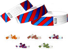 Tyvek Wristbands - Striped - 500 Pack - Neon Blue   Red - 3 4  Tyvek Wristbands