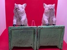 Cast Iron Pair Of Pink Pigs Retro Heavy Bookends