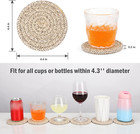 8 Pcs Drink Coasters With Holder  Cotton Woven Absorbent Coasters For Drinks  Mi