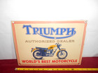 Vintage Triumph Motorcycles Dealer 14  X 10  Porcelain Metal Gasoline   Oil Sign
