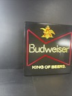 Vintage 1980   s Budweiser     King Of Beers    Light Up Bar Sign 18x18 Working Usa