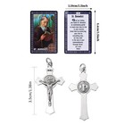 10 Pcs St Benedict Medals Cross Charms And Virgin Mary Rosary Centerpieces Fo   