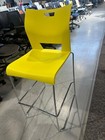 Lot Of 6 - Bar Chairs   Stools By Global In Yellow Plastic Finish   Chrome Frame