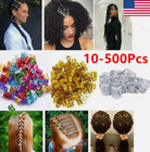 10-500x Dreadlock Braid Adjustable Cuffs Colorful Beads Rings Clips Dread Tubes