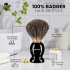Badger Shaving Brush Black Handle Soft Bristles Wet Shave Beard Grooming For Men