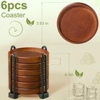 Set Of 6en Coasters With Holder - Coffee Table Coasters For Drinks  Modern Wood