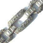 Vtg Womens Art Deco Articulated Cubic Zirconia Bracelet With Hidden Clasp