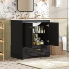 30  Luxurious Bathroom Vanity With Ceramic Sink  Bathroom Vanity Cabinet Black