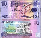 Fiji 10 Dollars  2012 Nd  P-116a  Unc W  Folder-card