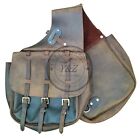  Old Military Style Oil Pullup Leather Saddle Bag