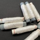 12 Vintage Mixed Lot White Sewing Thread Spools Linen Mercerized Cotton