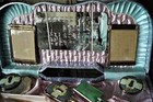 Antique 18 Piece Vanity Set Deco Mirror Brush Nail Access In Original Case Rare