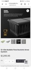 Grow Strong Industries 12-site Dwc Bubble Flow Buckets Recirculating  Black
