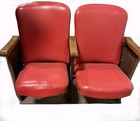 Gorgeous Art Deco Theater Seats  Man Cave Chairs  Theatre Chairs  Leather 2 Rows