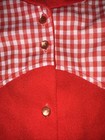 Vintage Carol Evan   s Dress Girls Size 14 Red Gingham Button Up Tie Back Dress