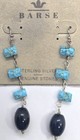 Barse 925 Sterling Silver   Genuine Turquoise   Lapis Stone Dangle Earrings Nwt