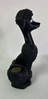 Vtg Black Poodle Lipstick Or Toothpick Holder Porcelain Dog Figurine Signed Bp