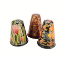 Set Of 7 Wooden Collectable Thimbles Vintage