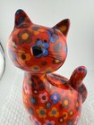 4124 Unique Pemme Pidou Flower Cat Bank With Original Stopper 8 5 Inches Tall