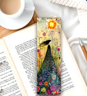 Girl Colorful Dress Bookmark - Whimsical Landscape  Unique Gift For Book Readers