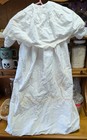 Vintage Fabric Christening Gown Embroidered Fabric  cotton    Stains As-is Cond 
