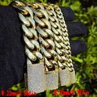 20mm Cuban Link Chain For Men 14k Gold Plated Stainless Steel Chain Necklace