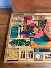 Vintage Wooden Architectural Building Blocks Child s Toy Dovetail Box Japan