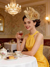 Sinamay Fascinator Pillbox Hats For Women Feather Flower Church Derby Headband C