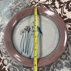 Vintage Mason holder  mh  Handmade Floral iris Earthenware stoneware Plate-bowl