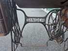 Singer Antique Pre-1930 Treadle Sewing Machine Wood Cabinet Table W  Machine 
