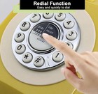 Retro Landline Telephone Classic Vintage Corded Phone Old Fashioned Dial Button 