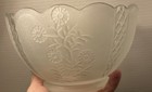 Frosted Glass Ceiling Light Shade Fixture Scalloped Floral Crosshatch 3 1 8