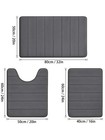 Set 3 Pcs Memory Foam Bathroom Rug Bath Mat Small Large And Contour Bath Rugs