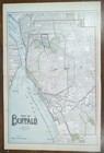 Vintage 1907 Buffalo New York Map 14 x22  Old Antique Original Humboldt Park