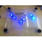 1x 3 Fans Usb Cooler Cooling Pad Stand Led Light Radiator For Laptop Pc Notebook