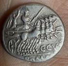 Roman Republic  125 Bc C Caecilius Metellus Ar Denarius Roma  Nike   Victory      