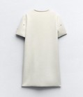 Nwt Zara Faux Suede White Mini Dress Rhinestones Size Xl