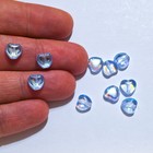 Heart Neodymium Glass Beads 8mm Color Changing Aurora Borealis Czech 10pcs