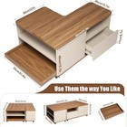 Modular Coffee Table Set Of  Wood Center Ible Layout For Small Living Room
