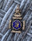 Antique Skull   Crossbones Gold Fill Pocket Watch Fob Fcb Knights Of Pythias Vtg