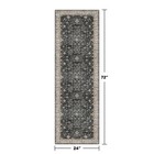 Black Boho Washable 2x6 Runner Rugs For Hallway Kitchen Bedroom Beside Laundry R