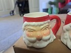 Vintage 1960 Holt Howard Set 4 Christmas Winking Santa Mugs - Rare