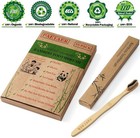 Bamboo Toothbrushes 10 Pack Biodegradable Soft Medium Charcoal Bristles Natural