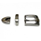 Three Piece Sterling Silver Plated Belt Buckle Set - Fits Up To 1 1 8  Belts