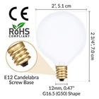  Small Globe G16 5 Round Bulb 40w E12 Candelabra Base  10 Frosted 40 Watts