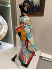 Vintage Japanese Geisha Doll 17    In Colorful Kimono With Horse Accessory